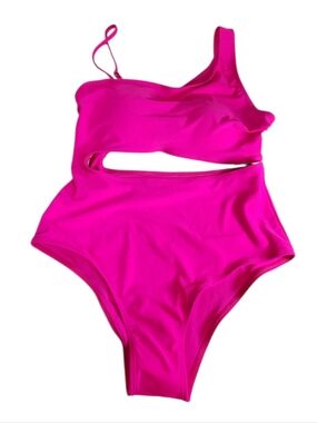 Grace And Emma Hot Pink Swimsuit Fun Cut Mermaidcore Punk Grunge Medium Beach